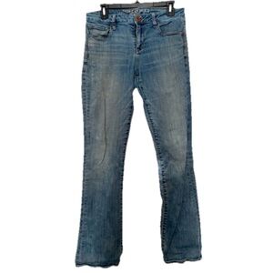 American Eagle Outfitters Blue Women's Distressed Flared Jeans Size 10